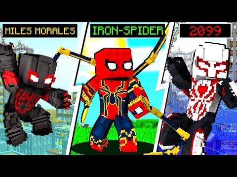 MI TRASFORMO IN TUTTI GLI SPIDER-MAN DI MINECRAFT - ITA