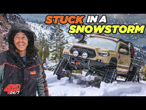 4WDING IN WINTER SNOWSTORM! 12FT deep snow & below freezing camping... We had to turn back!