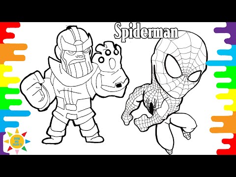 Mega Thanos and Spiderman Coloring | Thanos Coloring | Spiderman Coloring |Elektronomia-Close To You