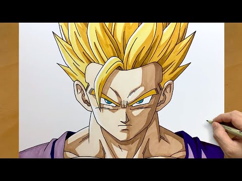 Gohan Super Saiyan 2 Drawing Tutorial | Powerful Anime Style