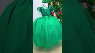 Vídeo de Vestido Luxo Infantil Longo Verde Bandeira