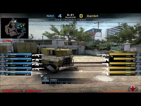 S1mple POV (Na`Vi)(23-10) vs Gambit - overpass / DreamHack Masters Spring 2021