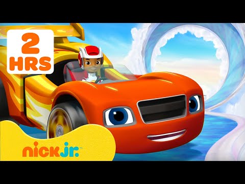 Blaze i mega maszyny | Blaze ściga się na podniebnym torze, zmienia się w sokoła i więcej! | Nick Jr