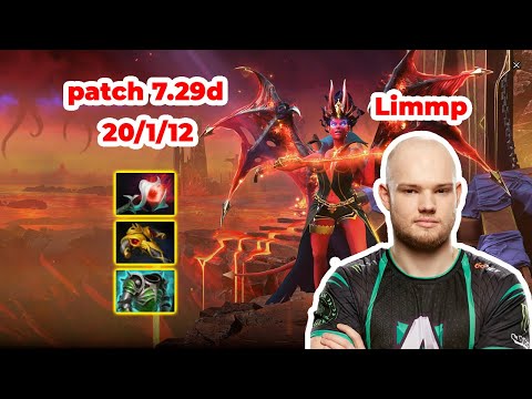 Limmp Queen of Pain Mid - DOTA 2 7.29d - MMR rank - Dota2 Gameplay [Learn To PRO dota2]