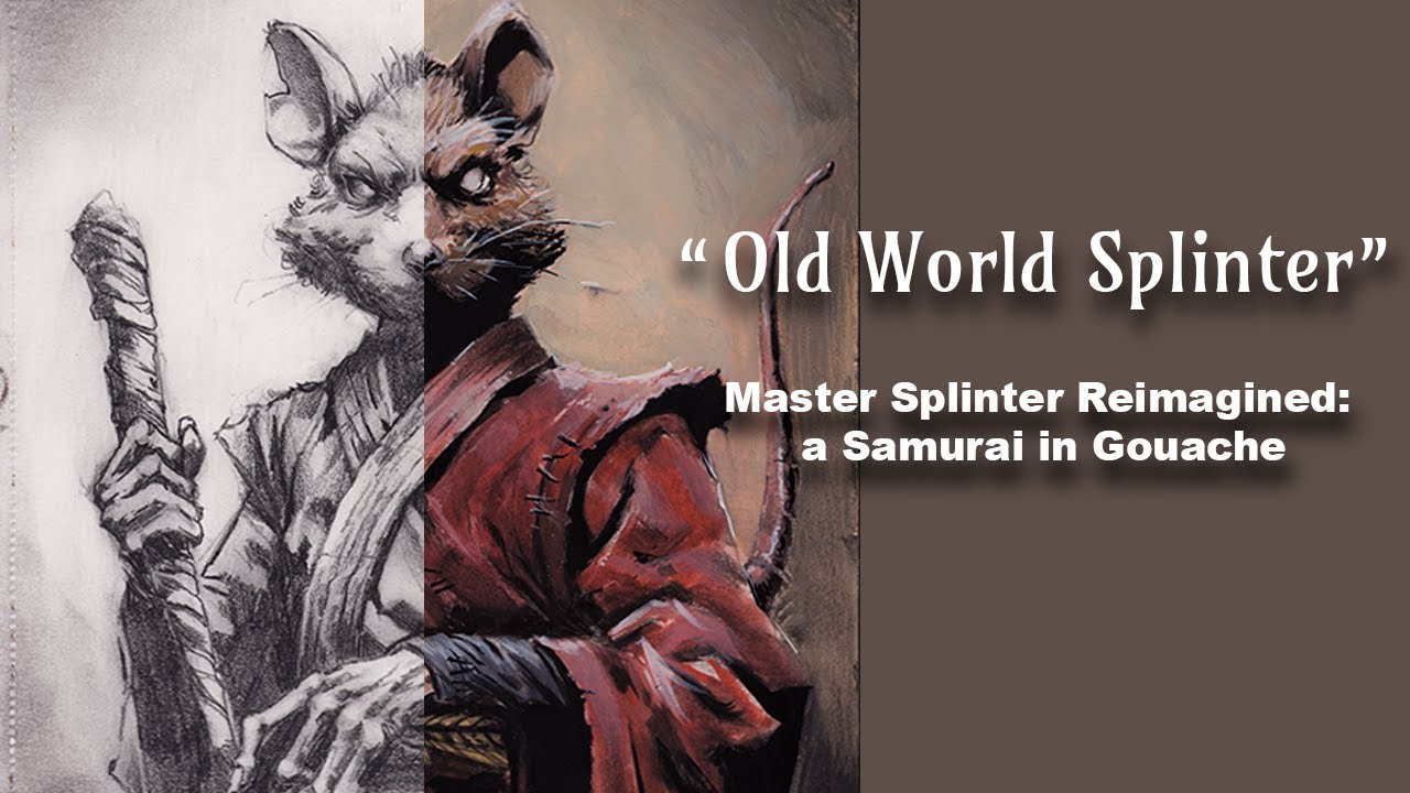 Edo Style Portrait of Master Splinter | Gouache Painting Tutorial