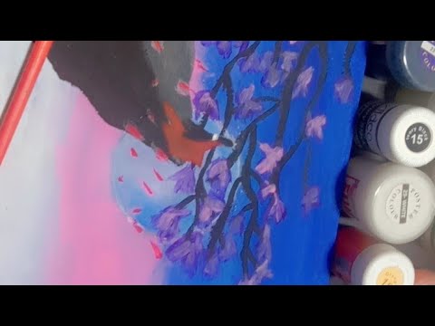 How to make Japanese nature picture 🖼️ #japanesenature #japaneseartwork #arzuart 🌸