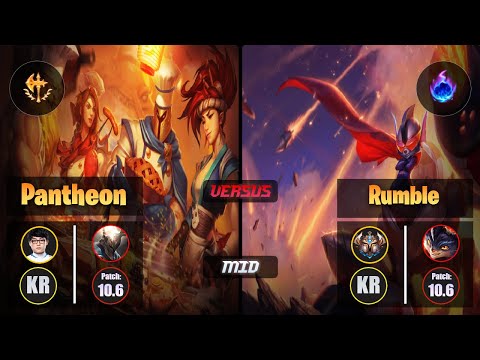 ShowMaker PANTHEON (Mid) [Conqueror] VS RUMBLE - Challenger KR Patch 10.6