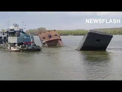 Massive Barge Snaps In Two After Being Overloaded
