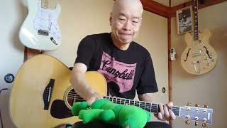 YAMAHA LL16Mで弾き語り。キヨス商会の独り歌。スライドギターレギュラーチューニング演奏。即興即席オリジナルソング「我が家のサボさん満開だ」。