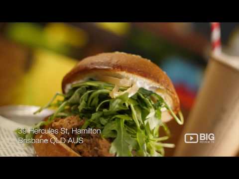 Hello Harry a Restaurants em Brisbane servindo hambúrguer e vinho