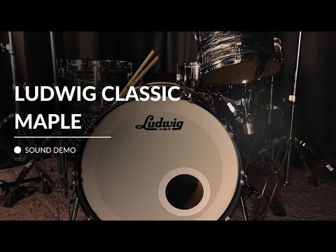 Ludwig Classic Maple Drum Set with Black Beauty Snare - Vintage Black Oyster Pearl - 22/13/16