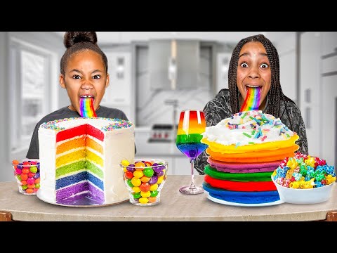 Cali Tries Rainbow Candy with Kiki 🌈