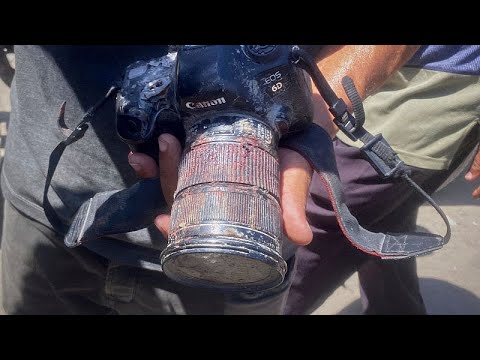 Moment Gaza hospital struck by Israeli airstrikes