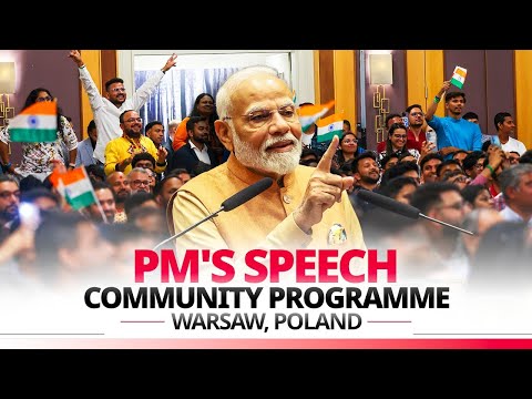 PM Modi addresses community programme in Warsaw, Poland