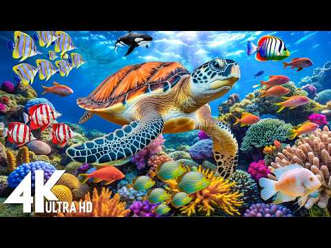 Under Red Sea 4K -Beautiful Coral Reef Fish in Aquarium, Sea Animals for Relaxation,4K Video UHD #19