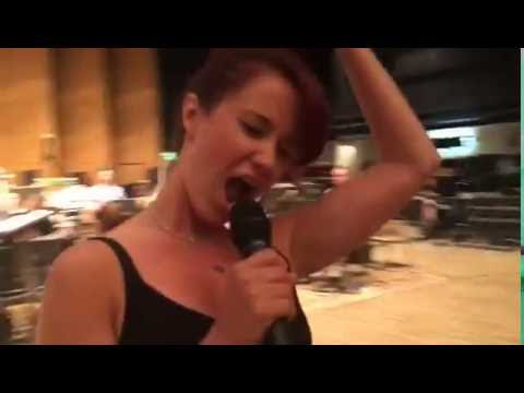 Helping Ramin with his sound check