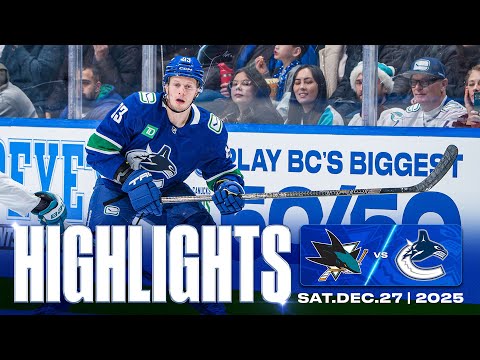 Game in 10 | Vancouver Canucks vs. San Jose Sharks Highlights (Dec 27, 2025)