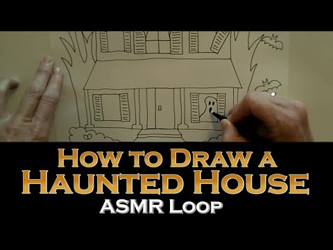 ASMR Loop: How to Draw a Haunted House - Unintentional ASMR - 1 Hour