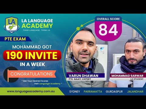 Mohammad Sarwar got 8 Each in PTE | 90 in Speaking | Know his Strategies Language Academy PTE NAATI