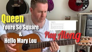 Queen You’re So Square &amp; Hello Mary Lou Guitar Tab &amp; Chord Play Along Wembley 86 Medley