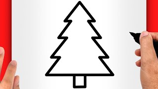 HOW TO DRAW A CHRISTMAS TREE DRAWING STEP BY STEP FOR BEGINNERS (EASY AND SLOW)