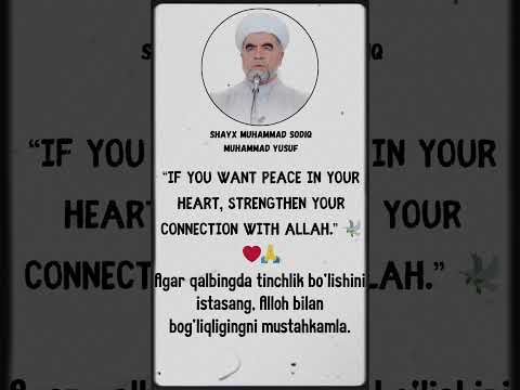 "If you want peace....." -  Sheikh Muhammad Sadiq Muhammad Yusuf @shayx.muhammadsodiq.xazratlari