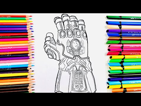 Coloring Page For Kids| How To Coloring The Infinity Gauntlet| Thanos Avengers.