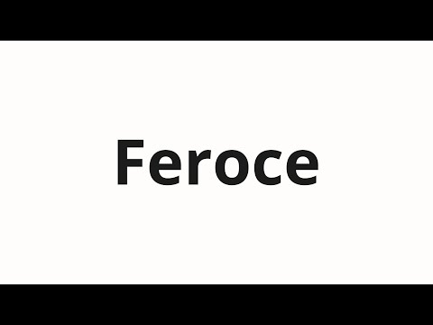 How to pronounce Feroce