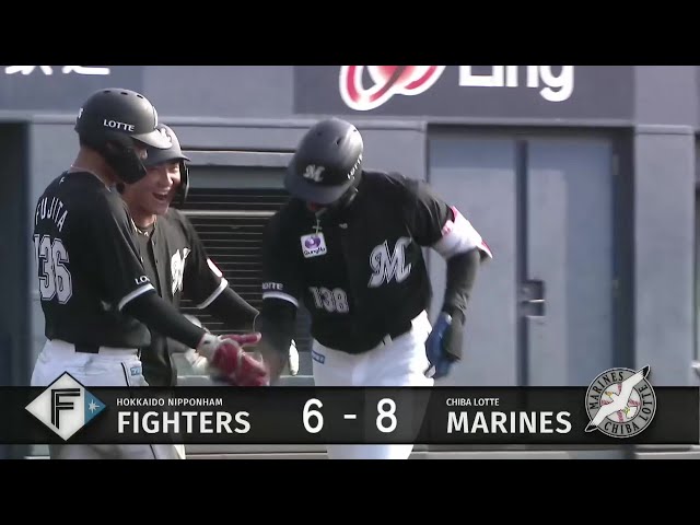 【ファーム】攻撃の手を緩めない!! マリーンズ・マーティン 点差を広げる今季第1号3ランHR!! 2025年7月8日 北海道日本ハムファイターズ 対 千葉ロッテマリーンズ