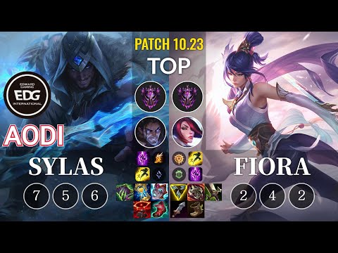 EDG Aodi Sylas vs Fiora Top - KR Patch 10.23