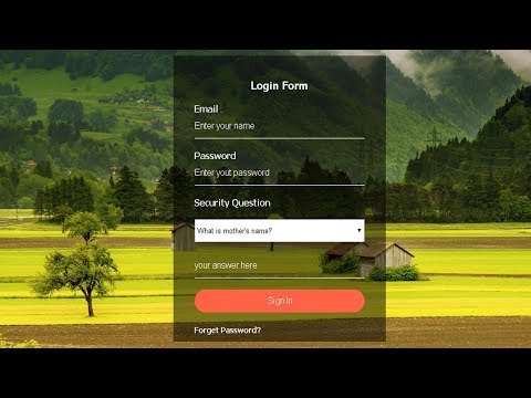 Transparent Login Form with HTML & CSS | How To Create Transparent Login Form Using HTML and CSS