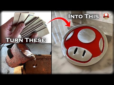 HUGE Super Mario 1-UP COIN From Scrap Metal - Melting PURE Aluminum At Home