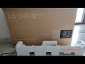 Smart LED TV LG 43 inch AI thinQ 43UQ75 Real UHD 4K resolution unboxing, complete installation