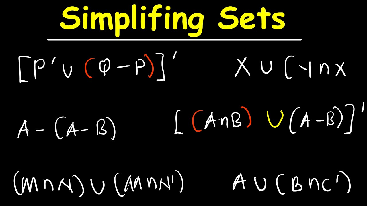 Simplifying Sets Into simplest Form | math Tutorial
