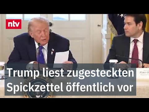 Trump liest zugesteckten Spickzettel öffentlich vor - Rubio ist peinlich berührt | ntv