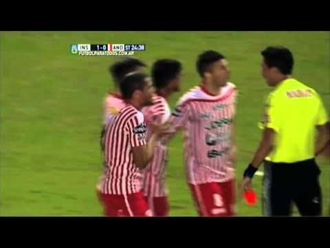 Expulsión de Segovia. Instituto 1 - Los Andes 0. Fecha 22. Primera B Nacional 2015. FPT.