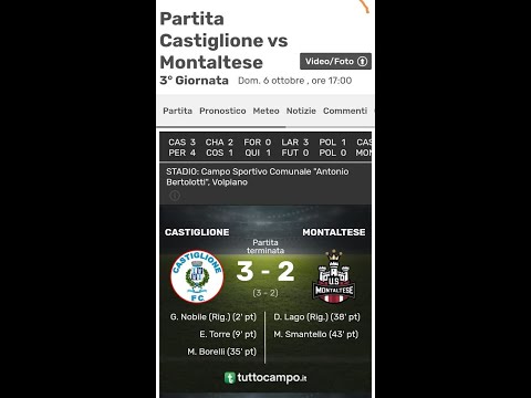 Fc. Castiglione Vs. Us. Montaltese 3 - 2 Hightlights Primo tempo 2