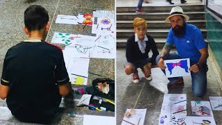 Man Asks 15-Year-Old Why He’s Selling His Drawings in Public for 2 Cents Each — The Answer Will