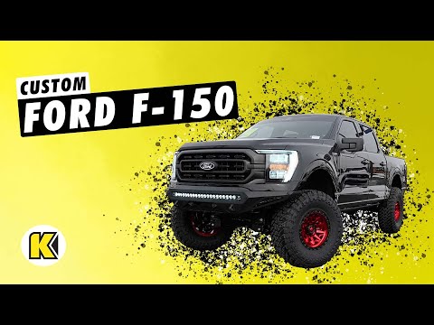Custom Black Ford F-150 XLT on Red Fuel Off-Road Covert Wheels
