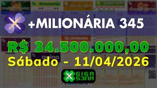 Resultado da +Milionária 345, Sábado, 11/04/2026