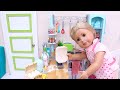 Baby Dolls Cooking Cake in the Kitchen - Play Toys