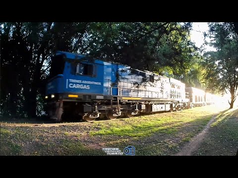 CRRC 9448 con 30 tolvas de piedras cargadas llegando a VT #trenesargentinoscargas 