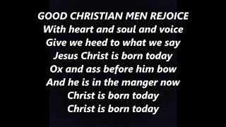 GOOD CHRISTIAN MEN REJOICE Friends CHRISTMAS Carol Hymn Lyrics Words Text SIng along song