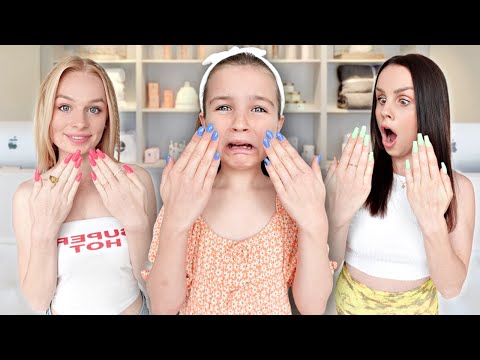 Wearing LONG ACRYLIC NAILS for 24 HRS challenge! | Family Fizz