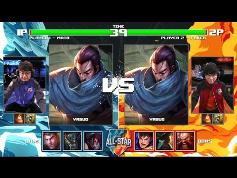 Mata Yasuo vs Faker Yasuo | Round of 32 1v1 Tournament All-Stars 2016 | China vs Korea
