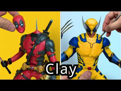 How to make Wolverine + Deadpool With Clay Sculpting  ｜ Clay Art  Clay Tutorial