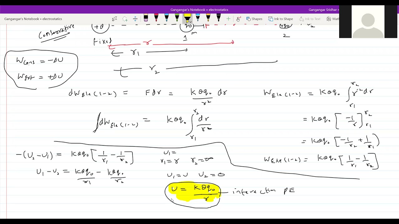 Electrostatic potential energy.