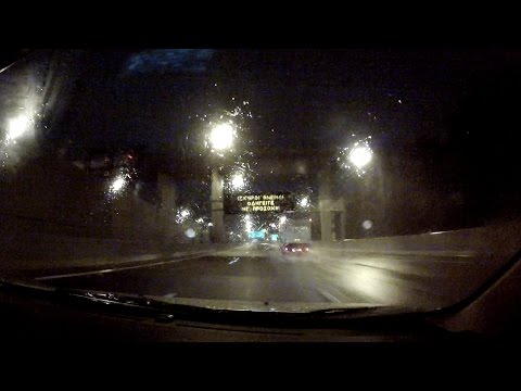 Attiki Odos on a rainy night, Greece (freeway / motorway driving) - onboard camera