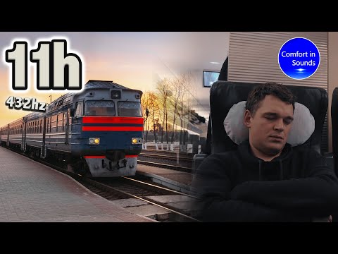 Wnętrze pociągu z silnikiem Diesla Dźwięk do głębokiego snu, biały szum, zmniejsza niepokój