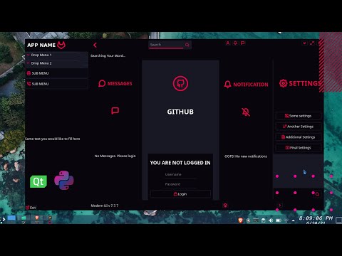 Python responsive GUI | user interface with animated transitions | PyQt PySide Custom Widgets Module